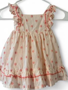 Cupcakes & Cashmere Cream and  Pink Baby Dress with Smocked Yoke
